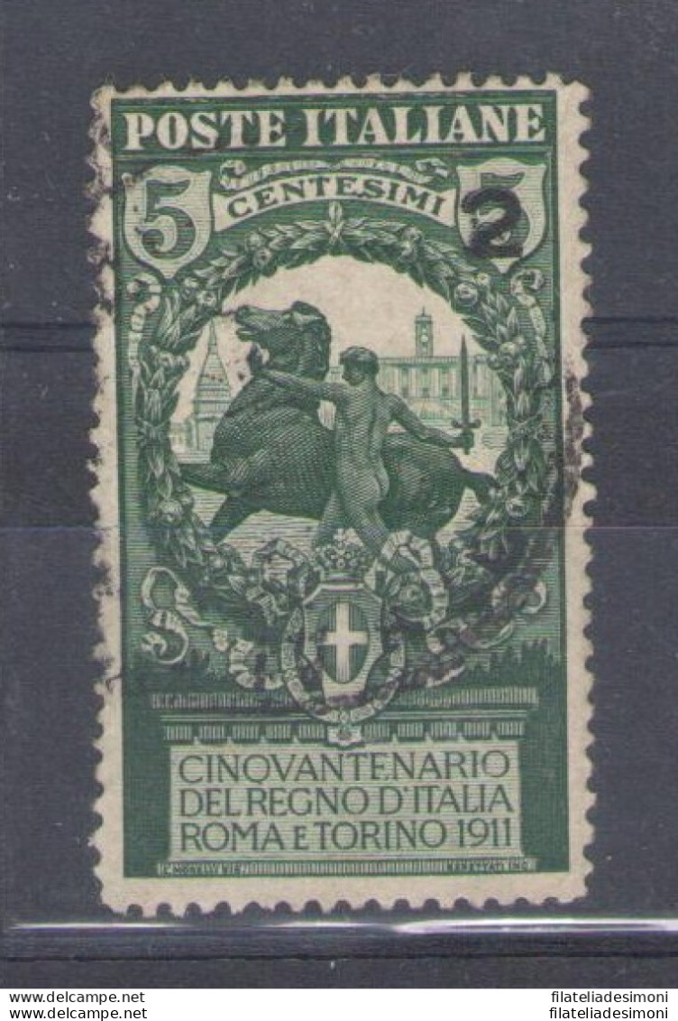 1913 Italia - N. 99f - Un Solo 2 In Soprastampa - Usato - Andere & Zonder Classificatie