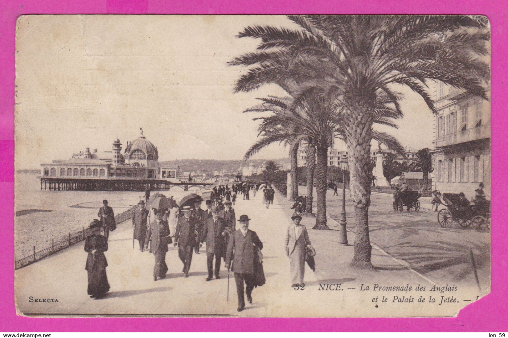 294261 / France - NICE La Promenade Des Anglais Et Le Palais De La Jetée PC 1914 Nice USED 10 C. Semeuse Sofia Bulgaria - Brieven En Documenten