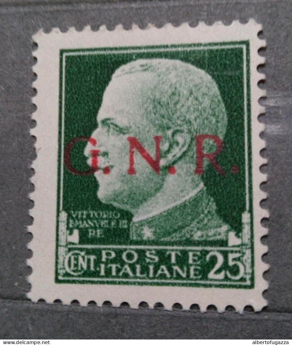 1943 - Repubblica Sociale - 25c. Soprastampato Gnr NUOVO - Mint/hinged