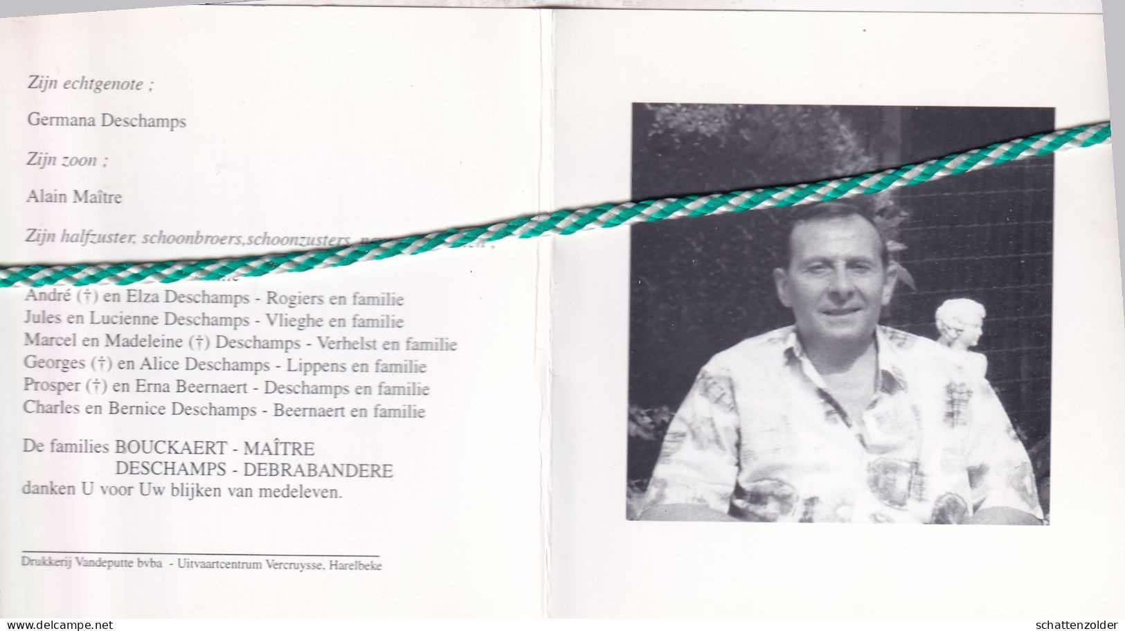 Jean-Pierre Maitre-Deschamps, Etterbeek 1939, Kortrijk 2001. Foto - Obituary Notices