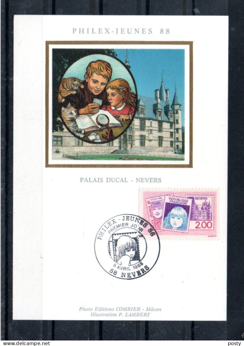 CARTE MAXIMUM - PHILEX JEUNES - PALAIS DUCAL A NEVERS - EDITO 08/04/88 A NEVERS - - 1980-1989