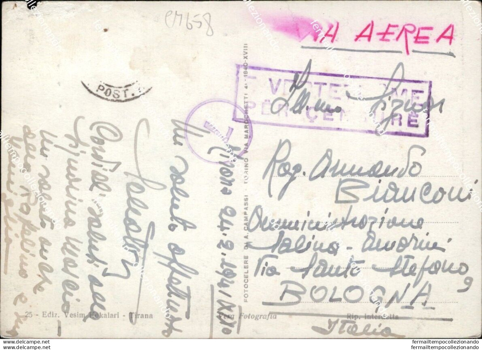 Cm658 Cartolina Tirana Contrattazioni Al Mercato Albania 1941 - Autres & Non Classés