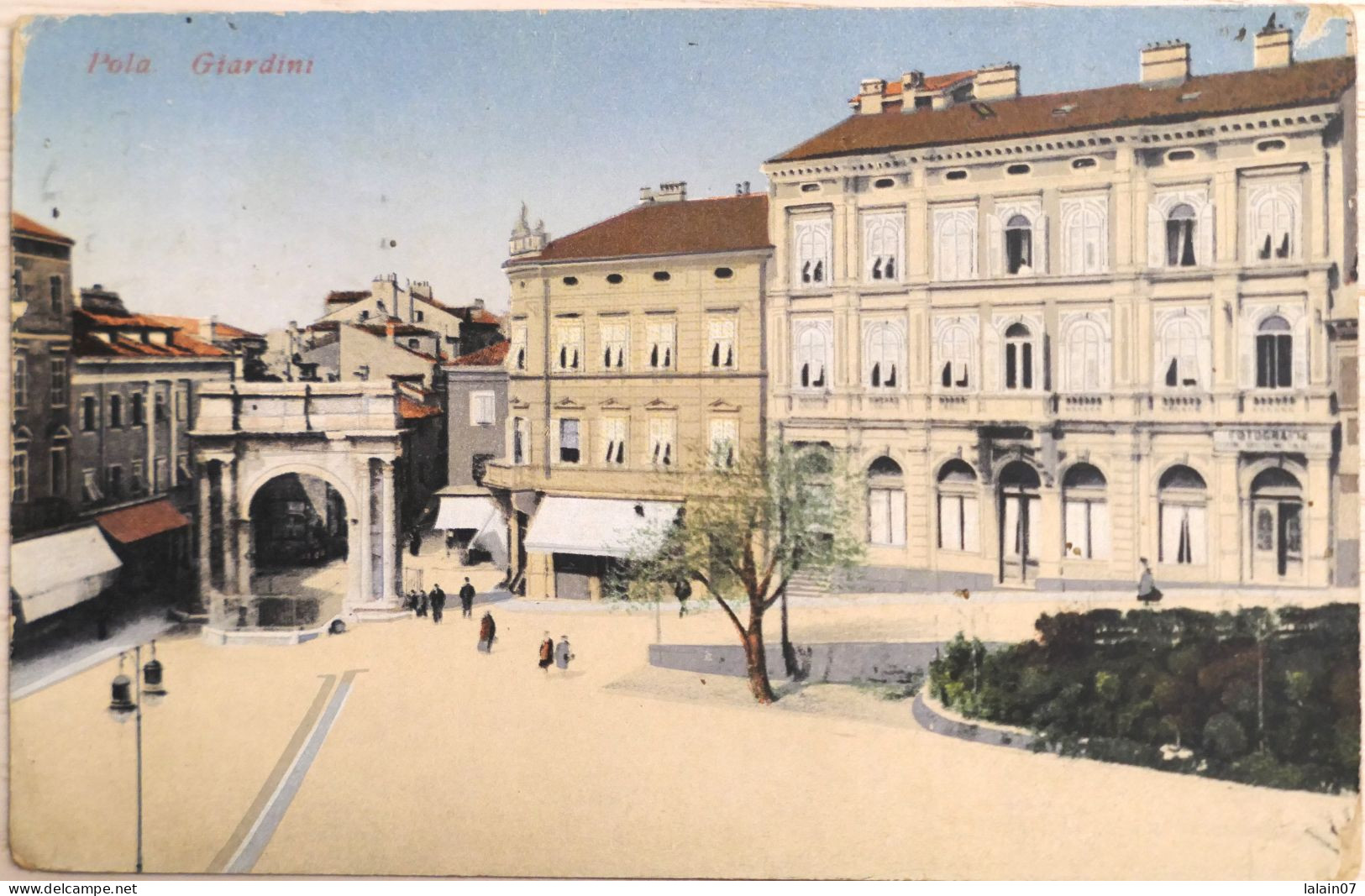 C. P. A. : CROATIA : PULA : POLA : Giardini, In 1914 - Croatia