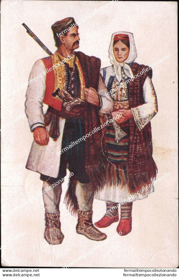 Cm664 Cartolina Costume National Croate Dalmatie Croazia - Other & Unclassified