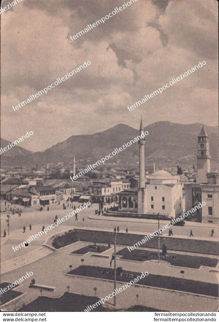 Cm669 Cartolina Tirana Piazza Scanderbeg Albania - Altri & Non Classificati