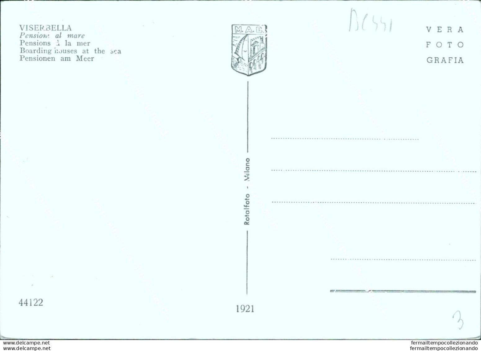 Bc441 Cartolina Viserbella Pensioni Al Mare Provincia Di Forli' - Forli