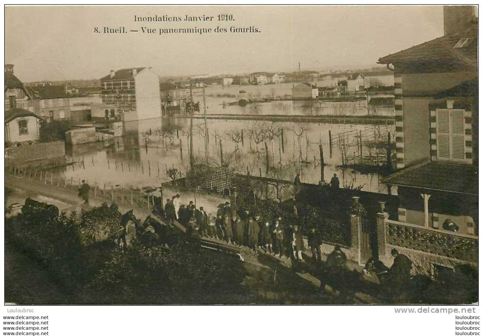 92 RUEIL INONDATIONS 1910 VUE PANORAMIQUE DES GOURLIS - Rueil Malmaison