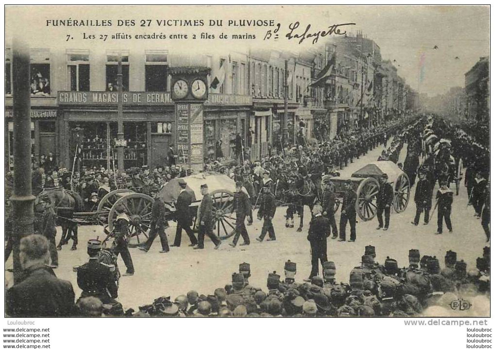 62 CALAIS FUNERAILLES DES 27 VICTIMES DU PLUVIOSE - Calais