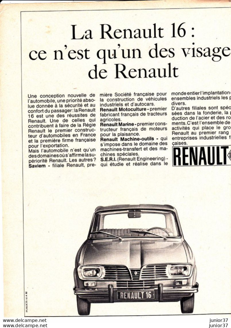 3 Feuillets De Magazine Renault 6 TL 1973 &  Renault 16 1968 & Renault 16 1974 - Voitures