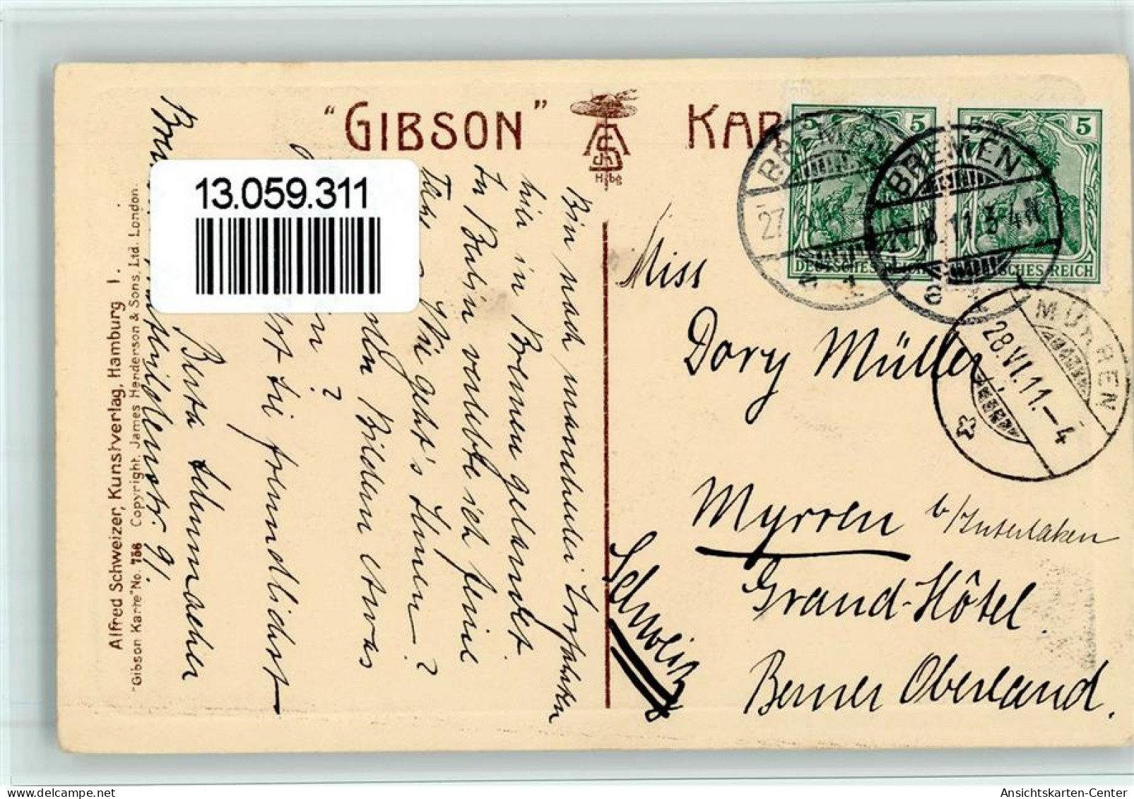 13059311 - James Henderson + Sohn, London Gibson Karte - Other & Unclassified