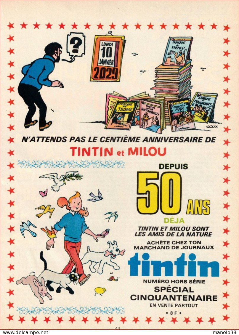 Publicité Pour Le N° Hors Série Tintin Spécial 50 Ans. 1979. - Werbung
