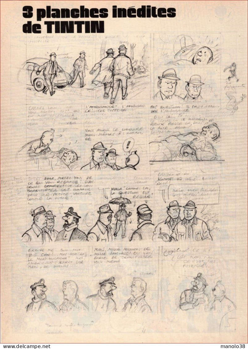 3 Planches Inédites De Tintin. 1979. - Publicités