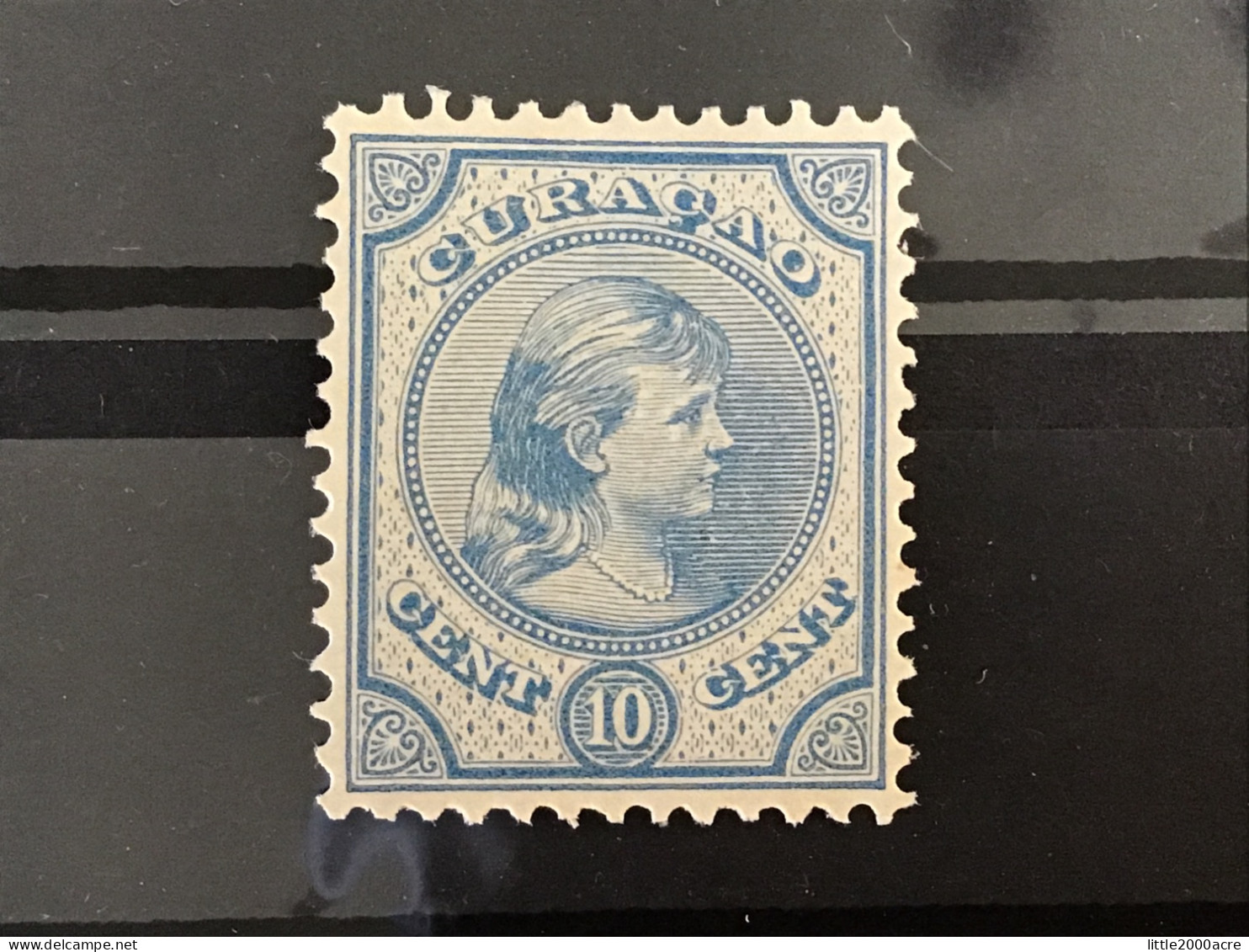 Curacao 1892-5 10c Blue Mint SG 43 NVPH 19 - Curaçao, Antilles Neérlandaises, Aruba