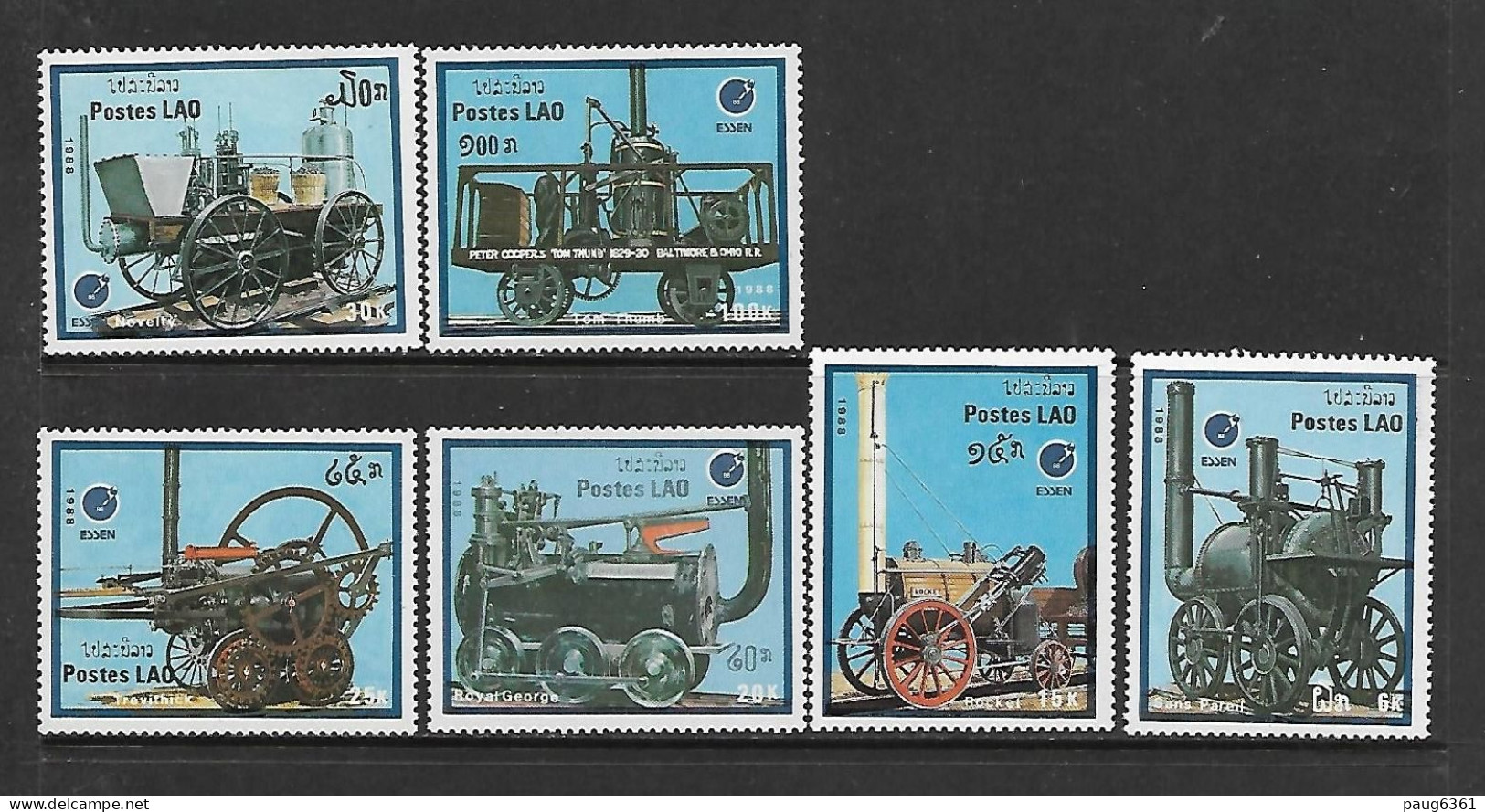 LAOS 1988 TRAINS YVERT N°853/858 NEUF MNH** - Trains