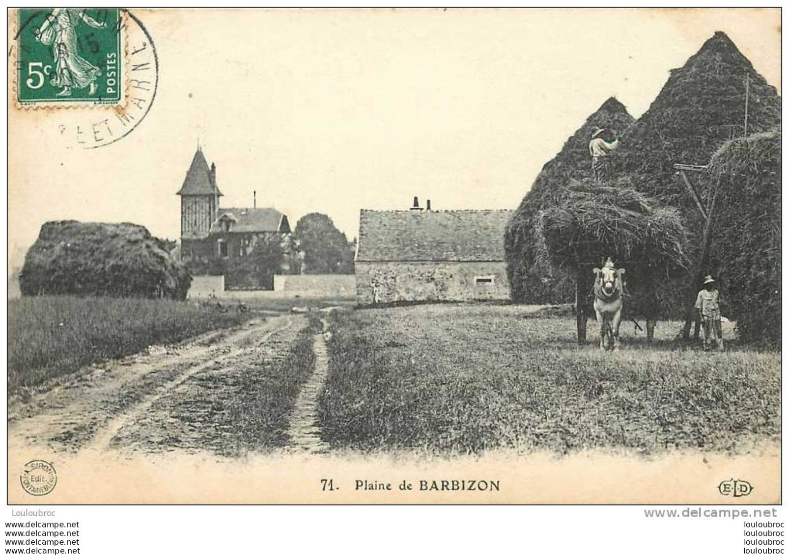 77 BARBIZON LA PLAINE SCENE DE MOISSON - Barbizon