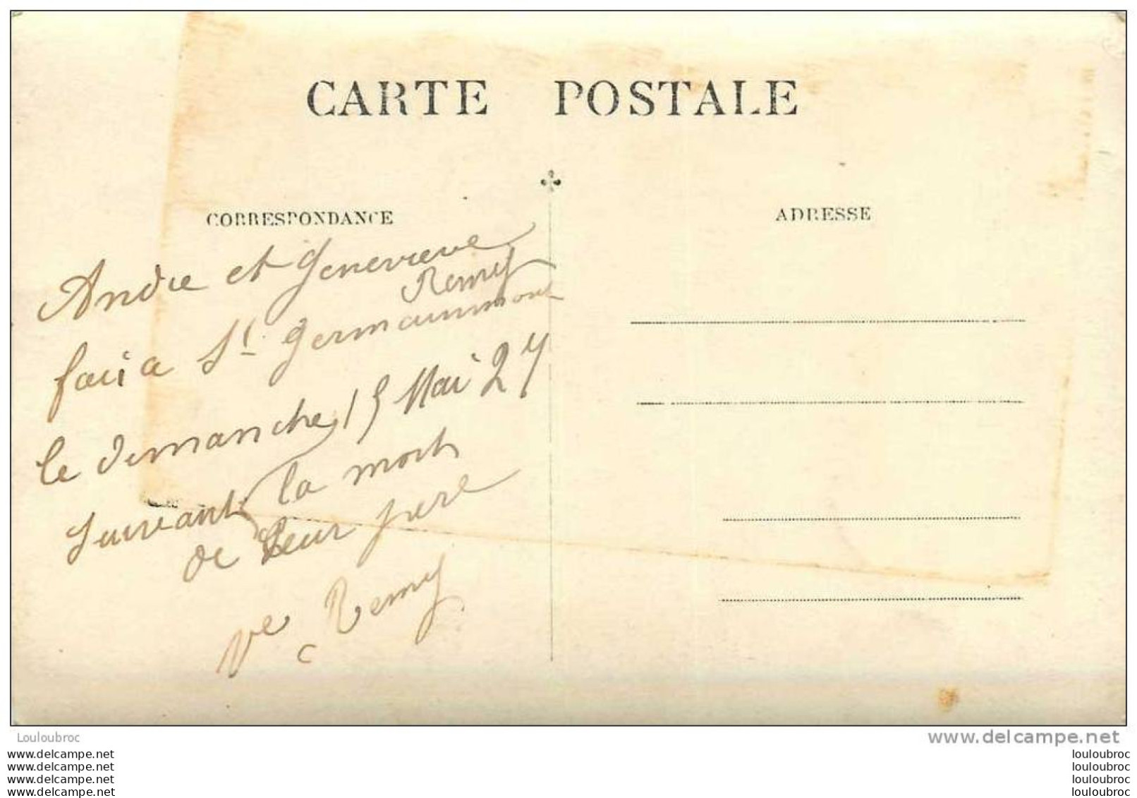 08 SAINT GERMAINMONT  CARTE PHOTO 05/1927 - Other & Unclassified