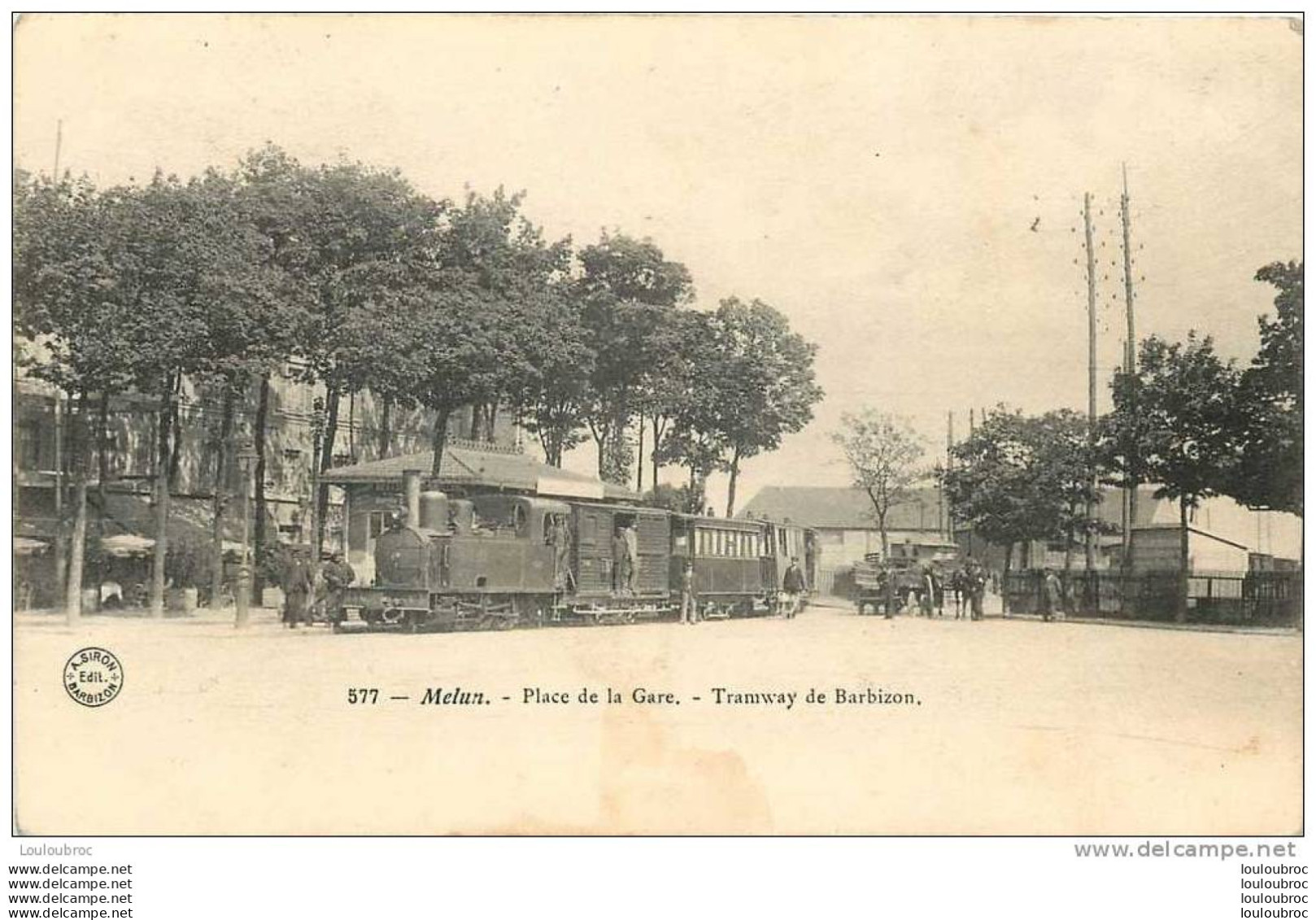 77 MELUN PLACE DE LA GARE TRAMWAY DE BARBIZON - Melun