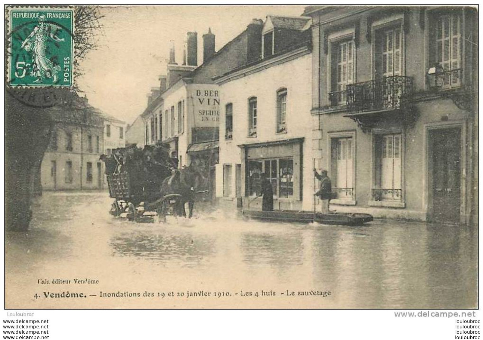 41 VENDOME INONDATIONS 1910 LES 4 HUIS LE SAUVETAGE - Vendome