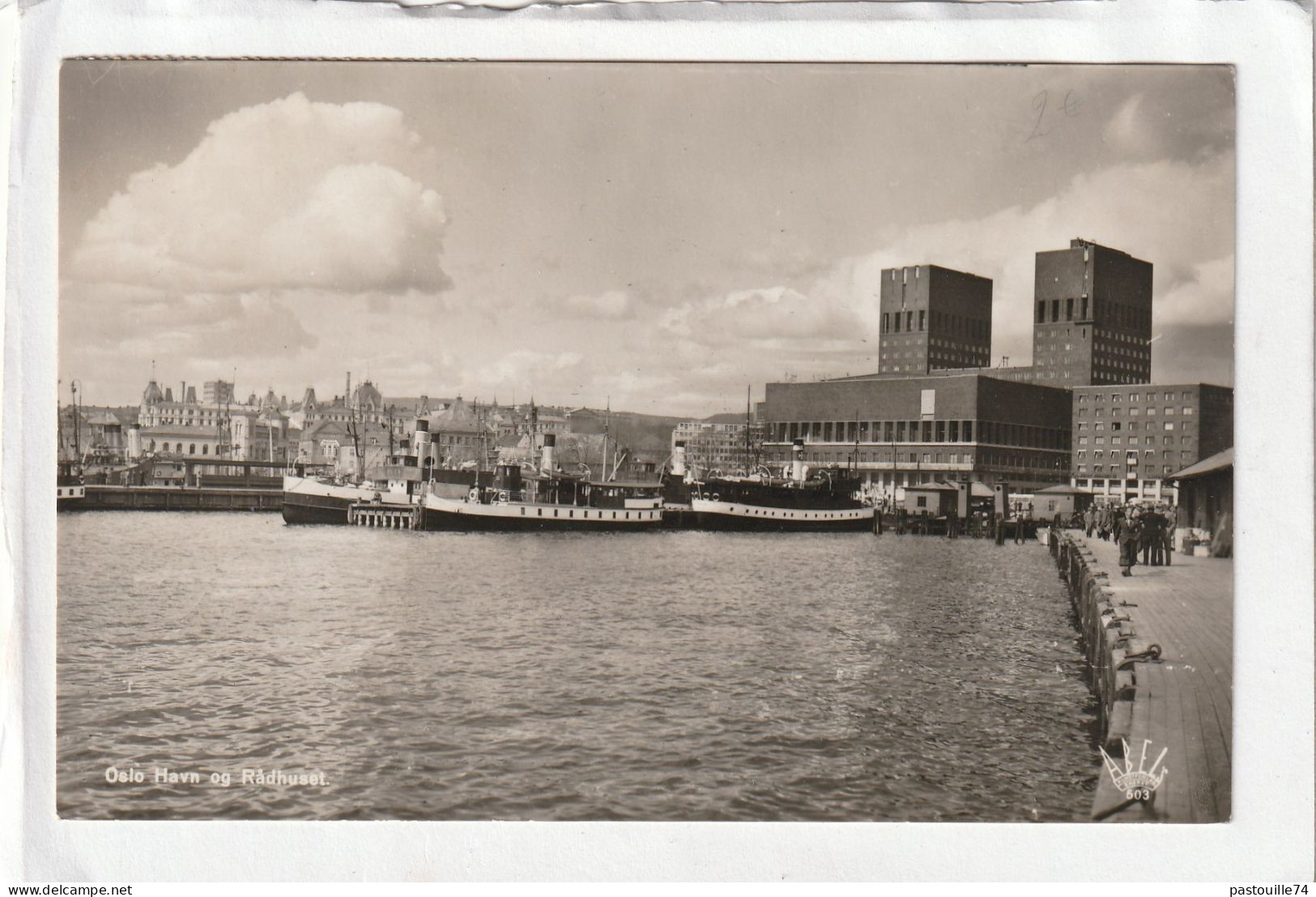 Carte Photo : 13,8 X 8,8  -  Oslo  Havn  Og  Radhuset - Norway