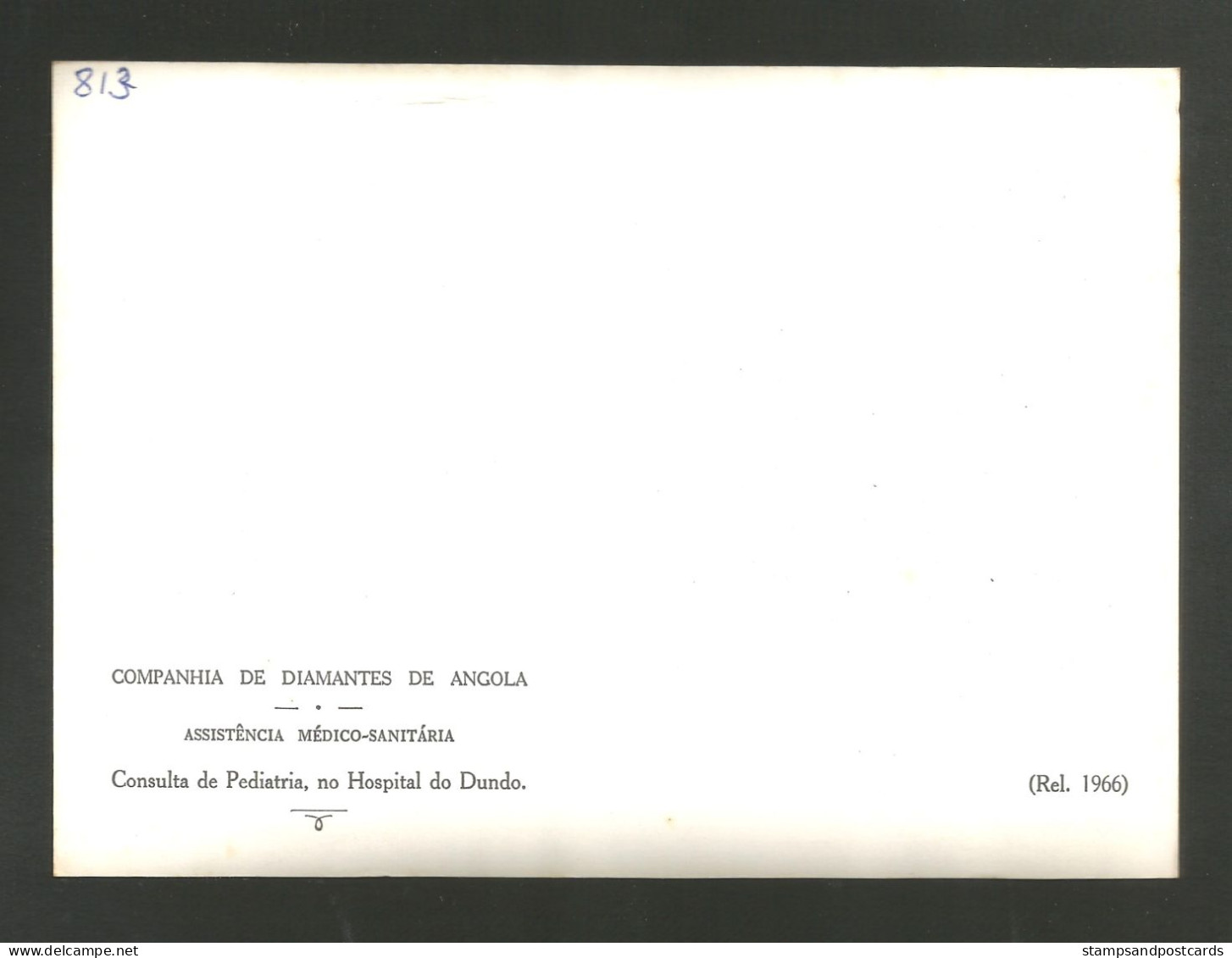 Angola Portugal Carte Diamang Compagnie Diamants Pédiatrie Hôpital Dundo Hospital Pediatrics Diamond Co. 1966 Card - Angola