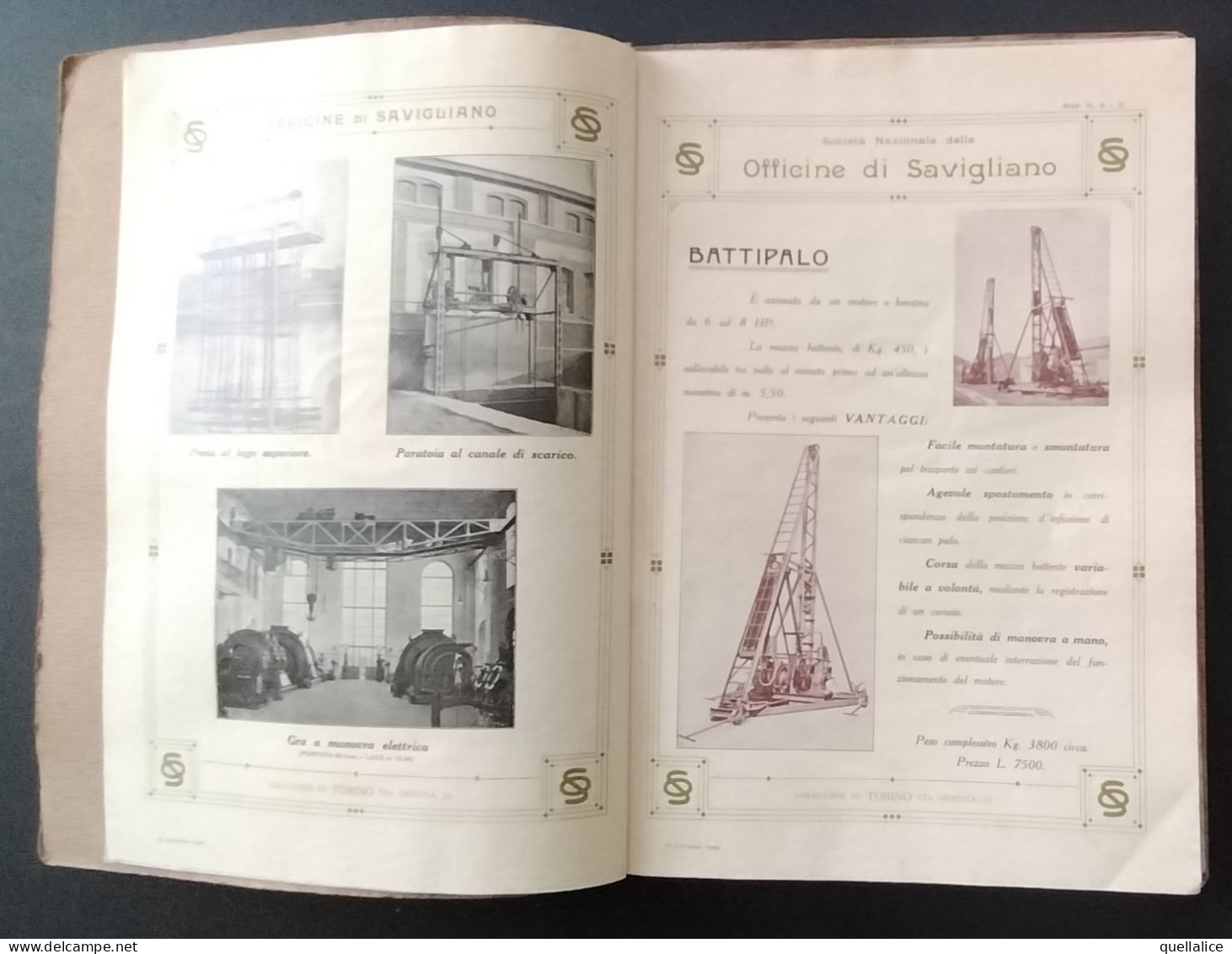 03939 "SOCIETA' NAZIONALE OFFICINE SAVIGLIANO (TO) - LAVORI IMPIANTO DI VIVERONE -SOCIETA' ELETTRICA 1913" ORIG. - Public Works