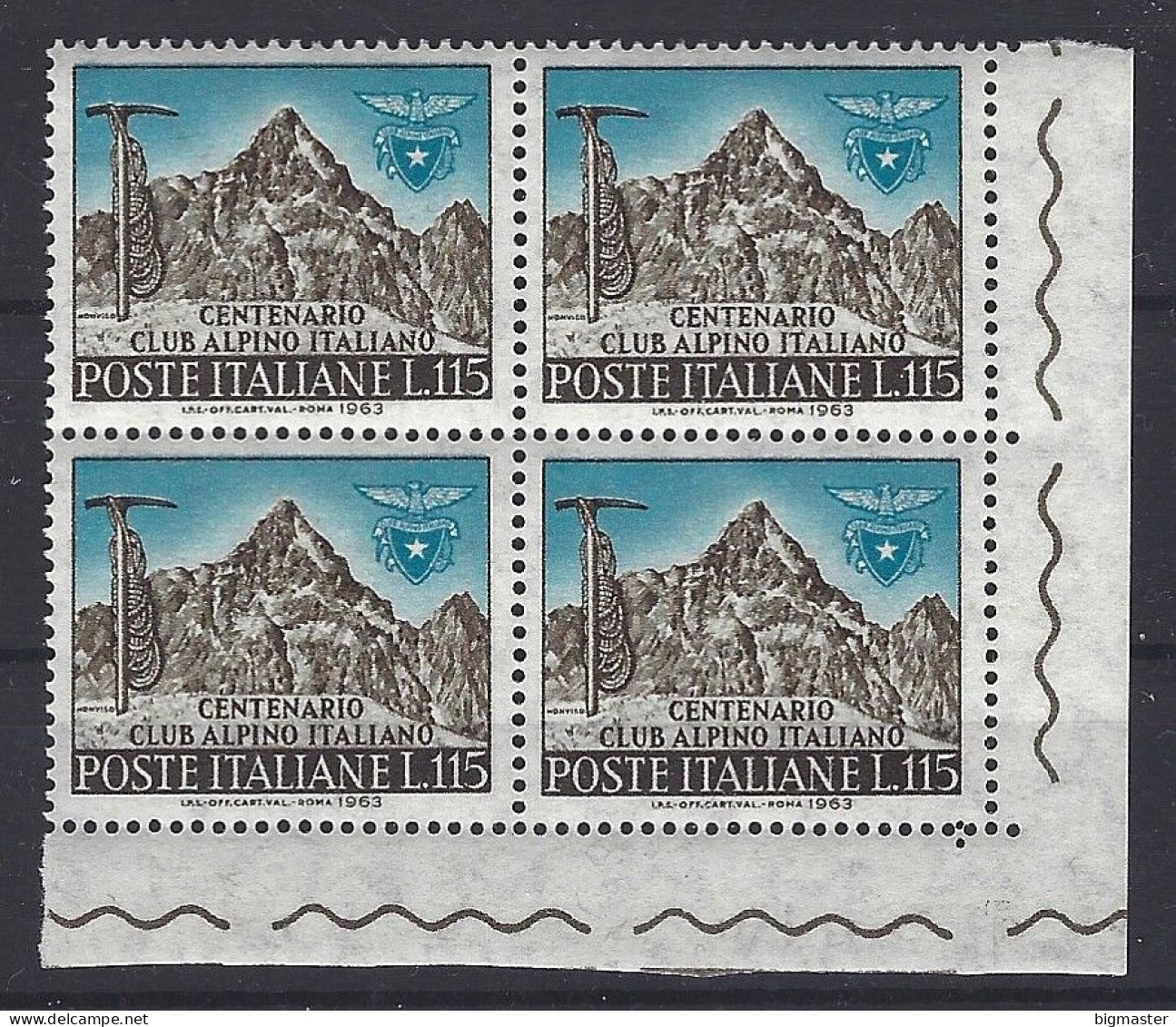 1963 Italia 960 CAI Quartina Ang Mnh** - 1961-70: Mint/hinged