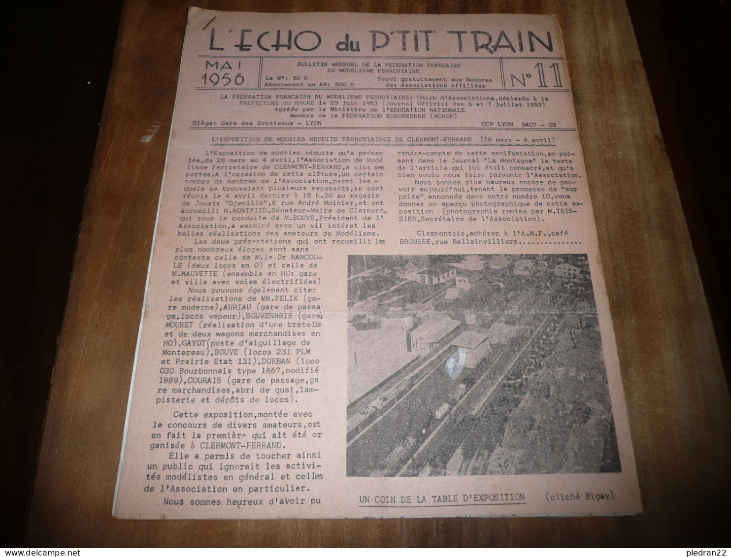 CHEMINS DE FER REVUE L'ECHO DU P'TIT TRAIN N° 11 MAI 1956 MODELISME FERROVIAIRE GARE DES BROTTEAUX LYON - Railway & Tramway