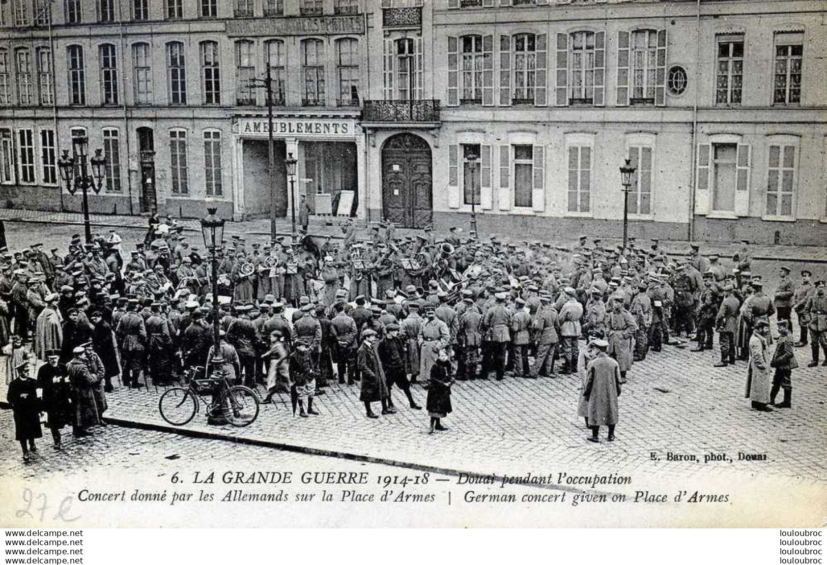 59 DOUAI PENDANT L'OCCUPATION CONCERT DONNE PAR LES ALLEMANDS - Douai