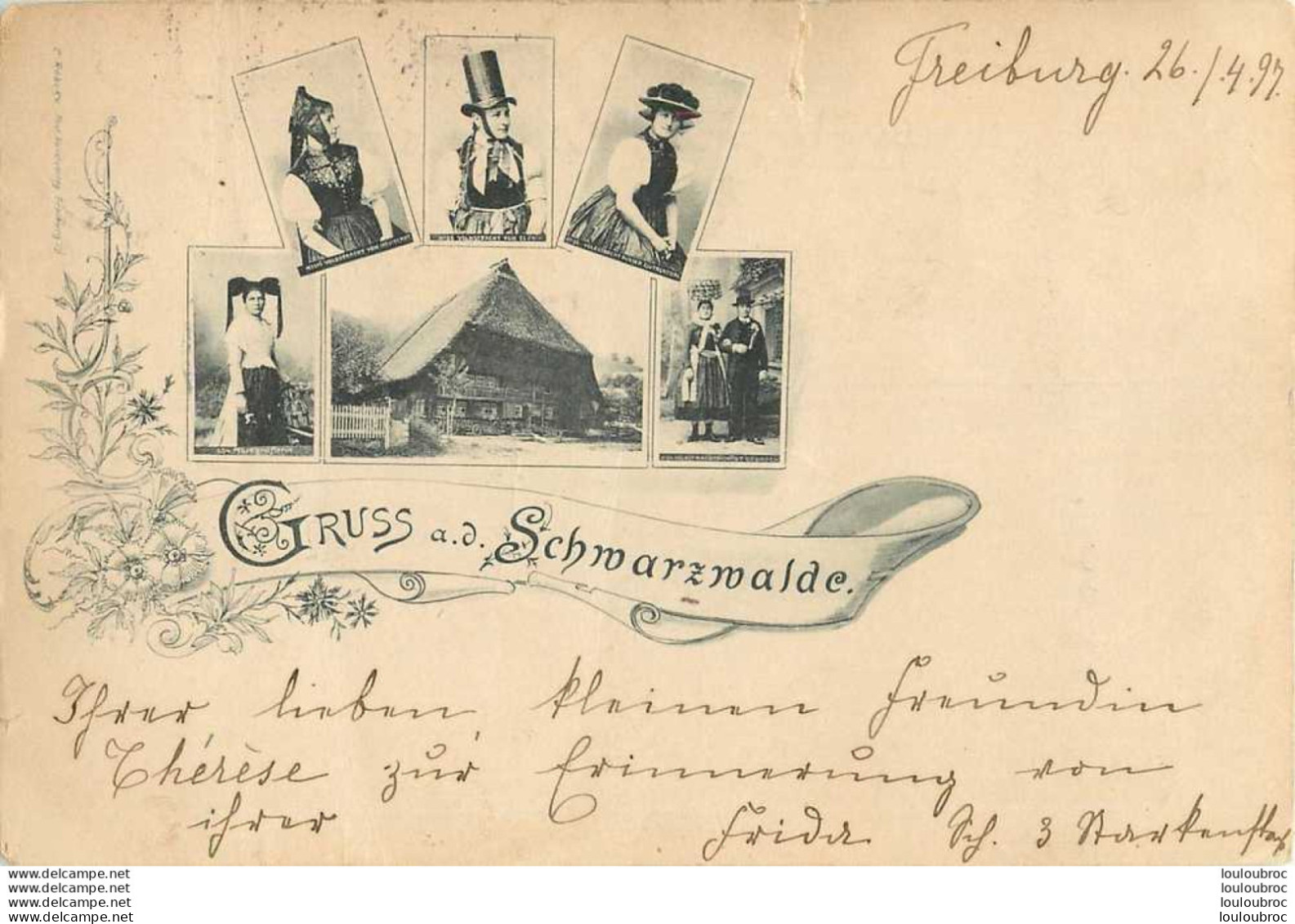 GRUSS AD SCHMARZMALDE VOYAGEE EN 1897 - Costumes
