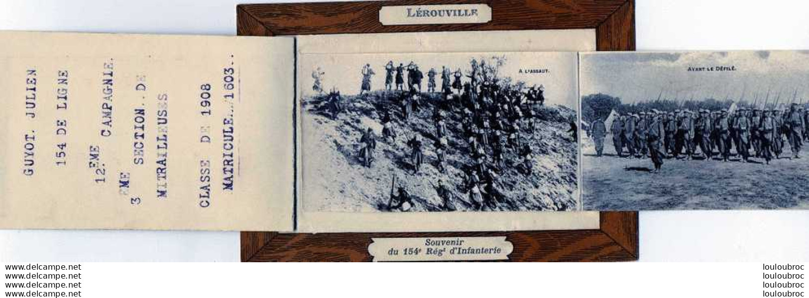 LEROUVILLE 154e REGIMENT D'INFANTERIE CARTE A SYSTEME - Regiments