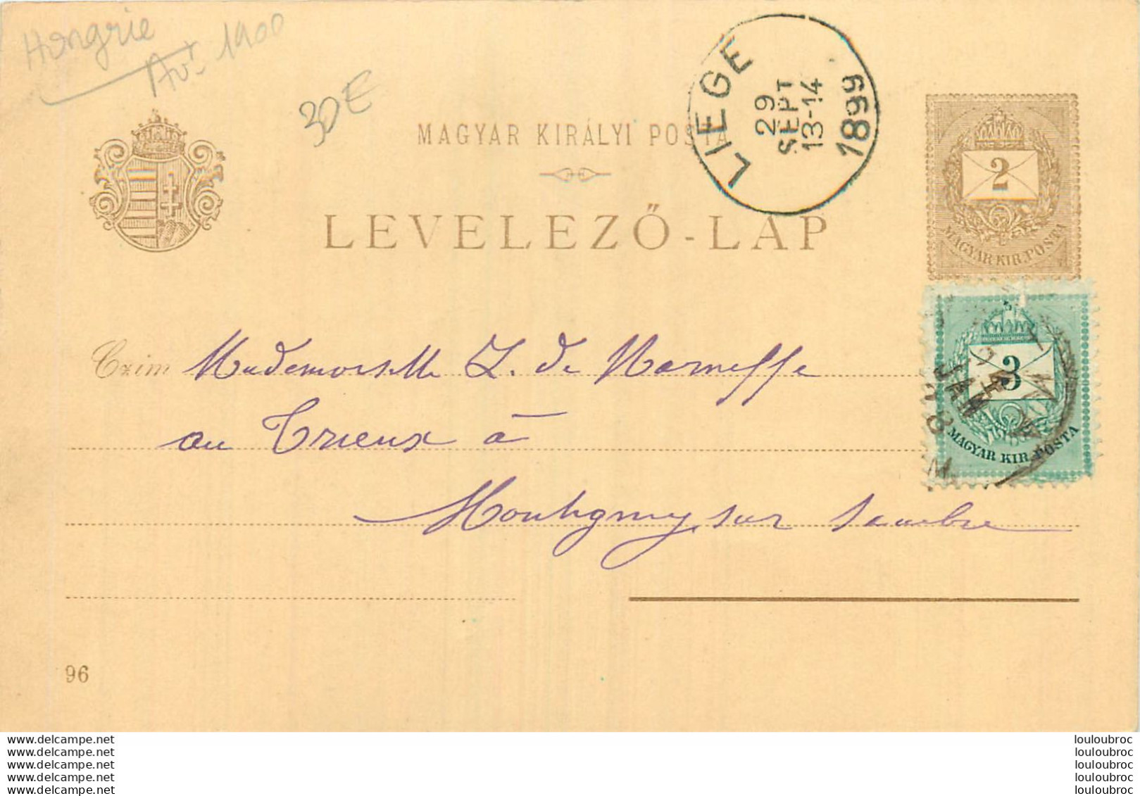 BUDAPEST VOYAGEE EN 1899 - Hungary