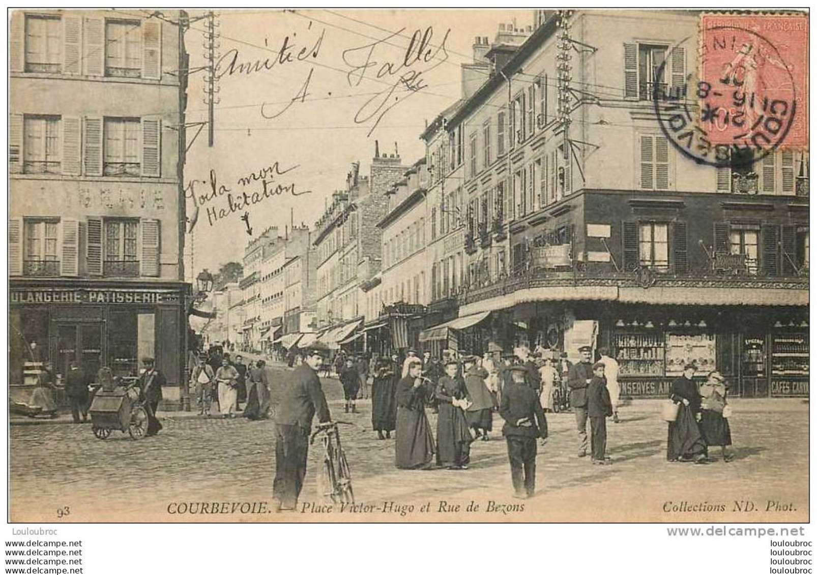 92 COURBEVOIE LA PLACE VICTOR HUGO ET RUE DE BEZONS - Courbevoie