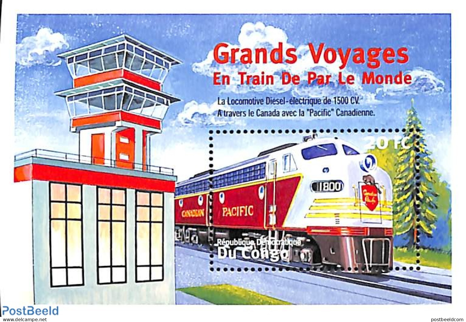 Congo Dem. Republic, (zaire) 2001 Canadian Pacific S/s, Mint NH, Transport - Railways - Trenes