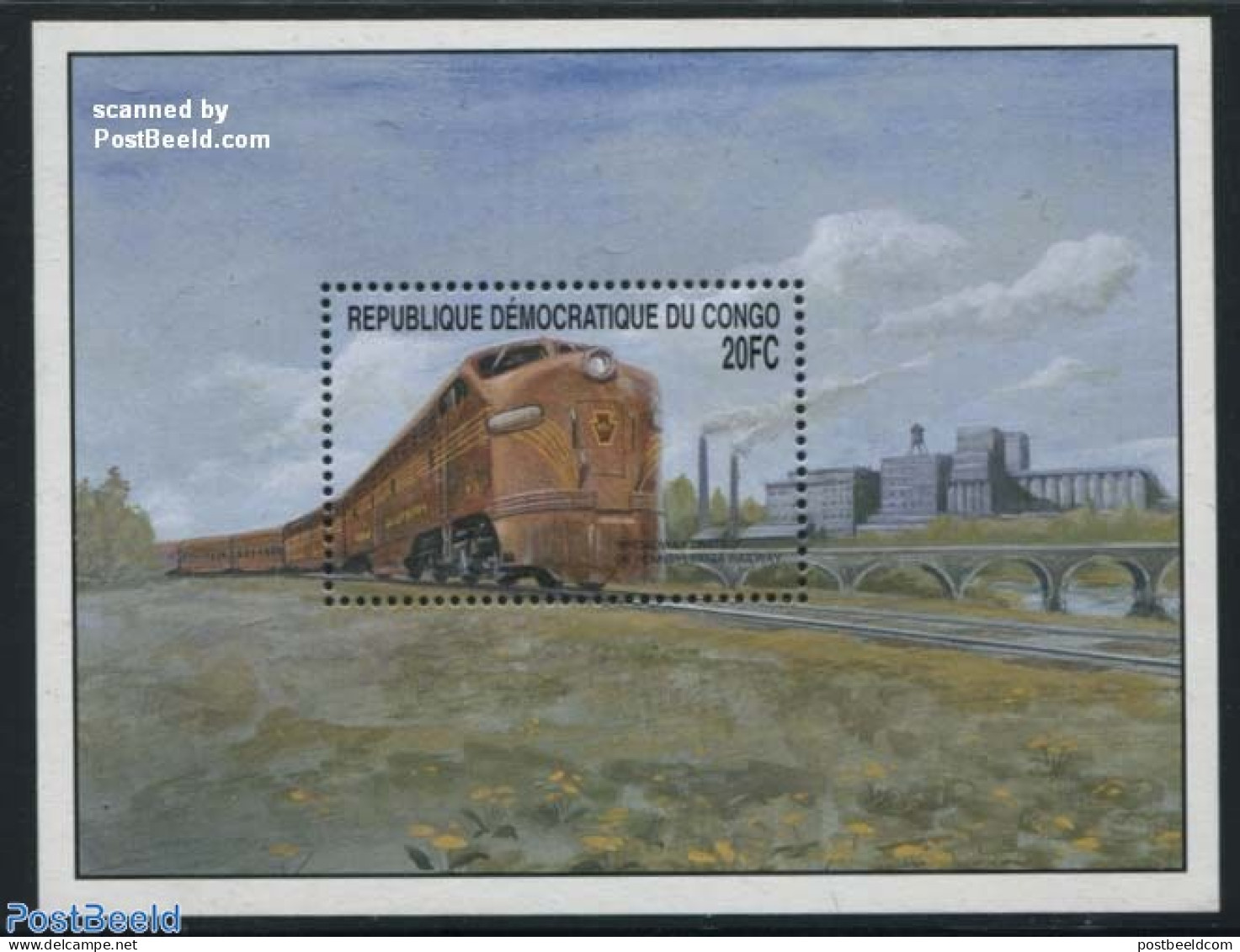 Congo Dem. Republic, (zaire) 2001 Pennsyvania Railway S/s, Mint NH, Transport - Railways - Trains