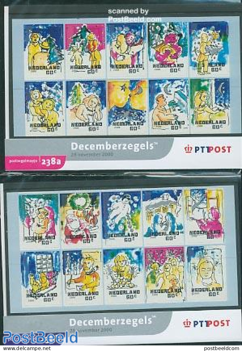 Netherlands 2000 Christmas, Presentation Pack 238a+b, Mint NH, Religion - Christmas - Unused Stamps