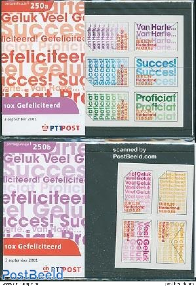 Netherlands 2001 Wishing Stamps 10v Presentation Pack 250a+b, Mint NH - Ungebraucht