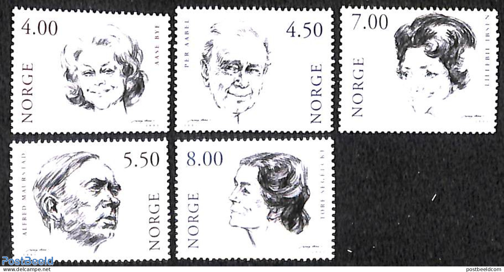 Norway 2001 Stage Artists 5v, Mint NH, Performance Art - Theatre - Unused Stamps