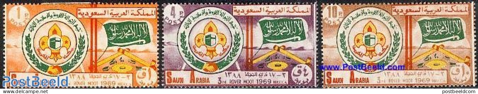 Saudi Arabia 1969 National Jamboree 3v, Mint NH, Sport - Scouting - Saudi Arabia