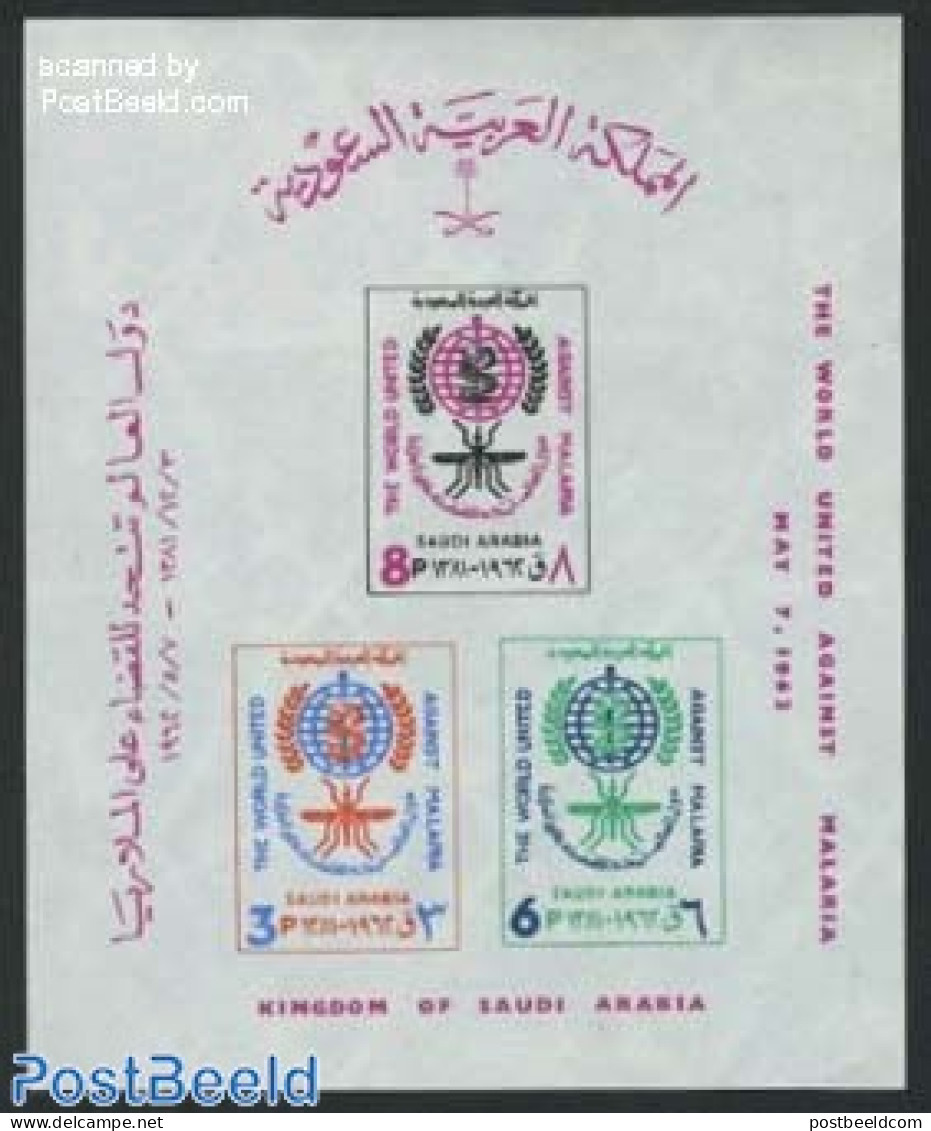 Saudi Arabia 1962 Anti Malaria S/s, Mint NH, Health - Nature - Health - Insects - Arabie Saoudite