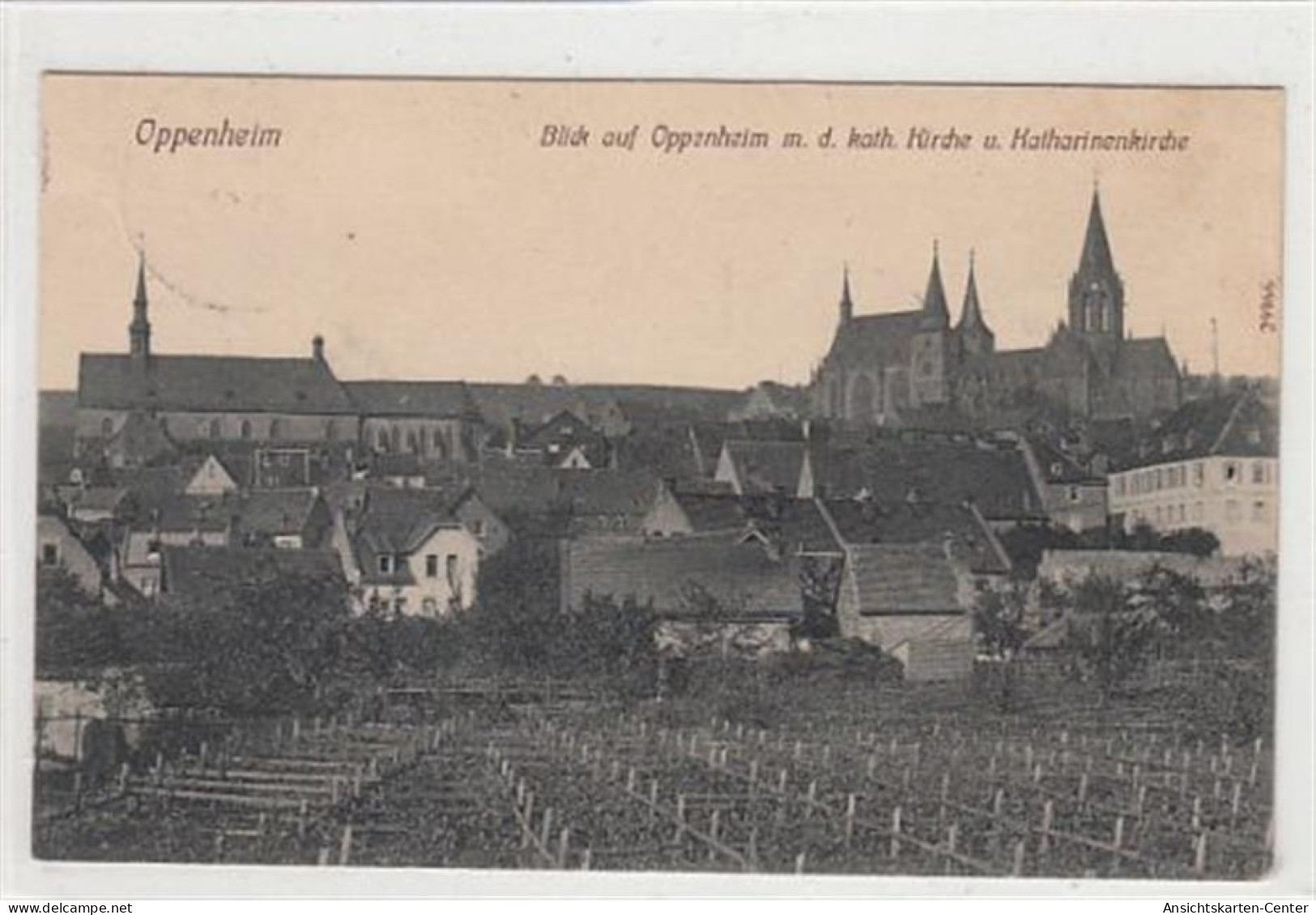 39094311 - Oppenheim.  Ein Blick Auf Die Stadt Kirche Gelaufen, 1911. Leichter Schrift- Und Stempeldurchdruck, Leichte  - Other & Unclassified