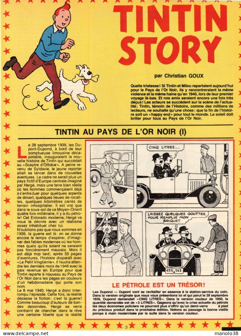 Tintin Au Pays De L'or Noir. Tintin Story. Les Archives De Moulinsart. Histoires, Variantes De L'album. 1979. - Documenti Storici