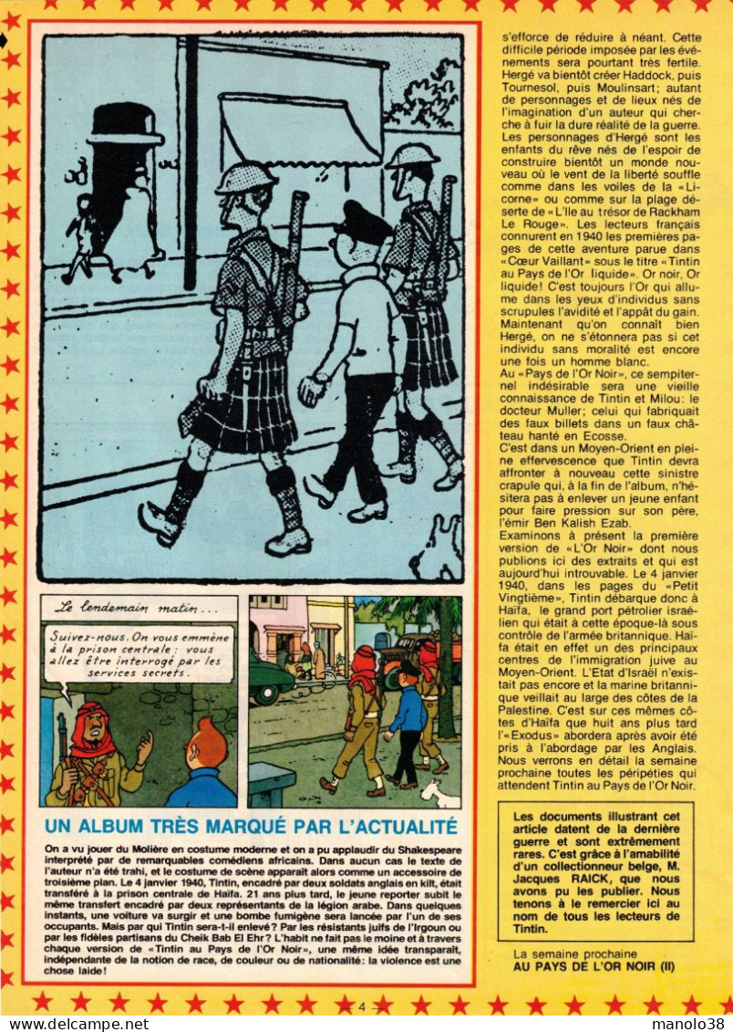 Tintin Au Pays De L'or Noir. Tintin Story. Les Archives De Moulinsart. Histoires, Variantes De L'album. 1979. - Documents Historiques