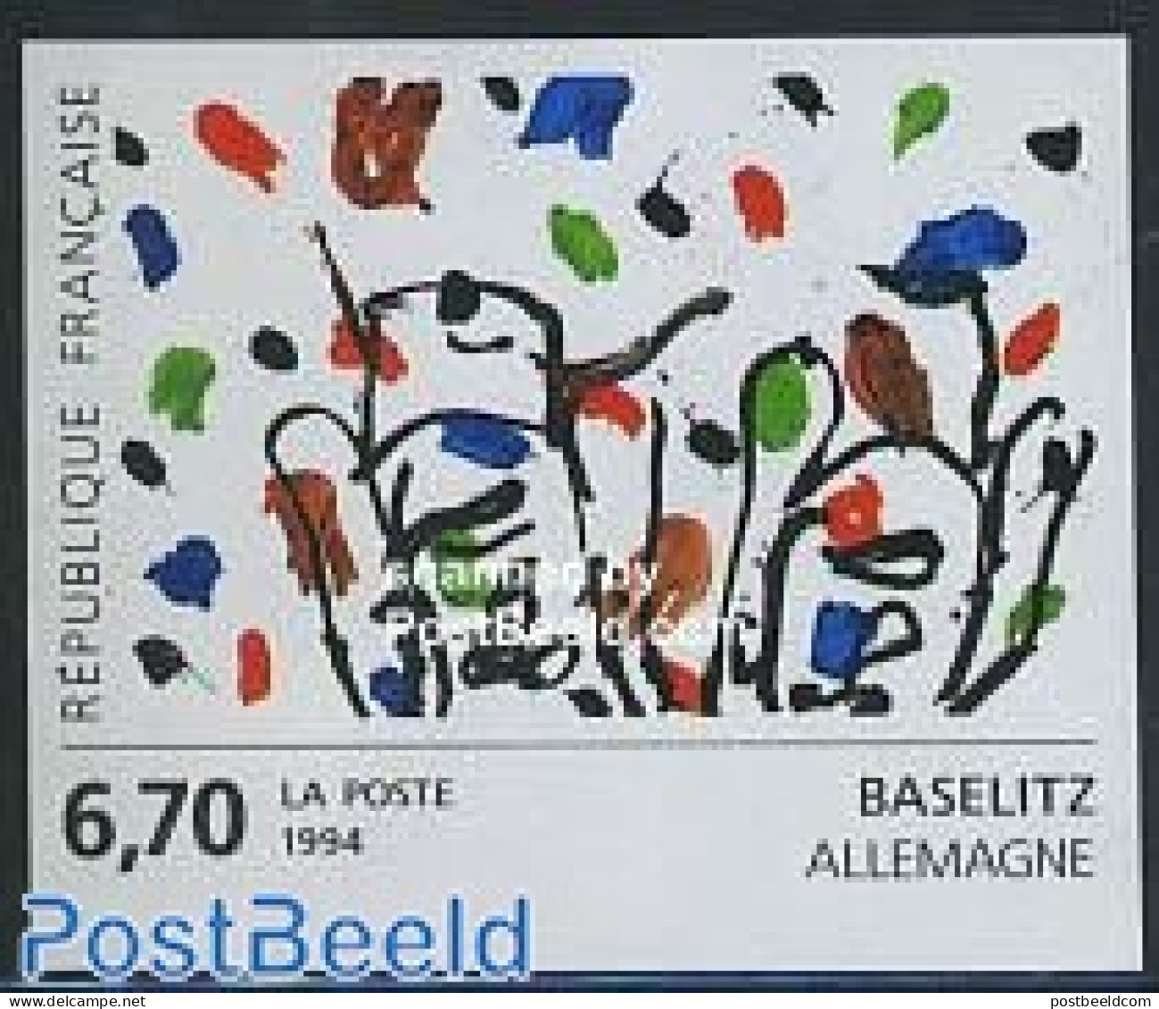 France 1994 Baselitz Painting 1v Imperforated, Mint NH - Unused Stamps