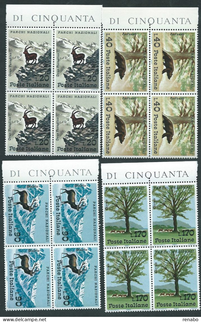 Italia, Italy, Italie 1967; Parchi Nazionali, Regional Nature Parks: Gran Paradiso, Abruzzo, Stelvio, Circeo. Completa. - Milieubescherming & Klimaat