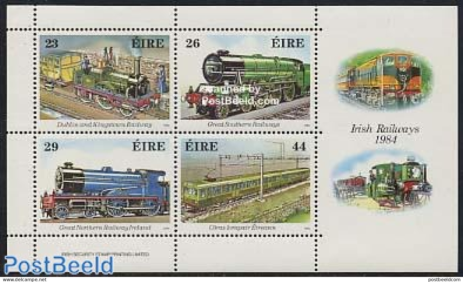 Ireland 1984 Railways S/s, Mint NH, Transport - Railways - Neufs