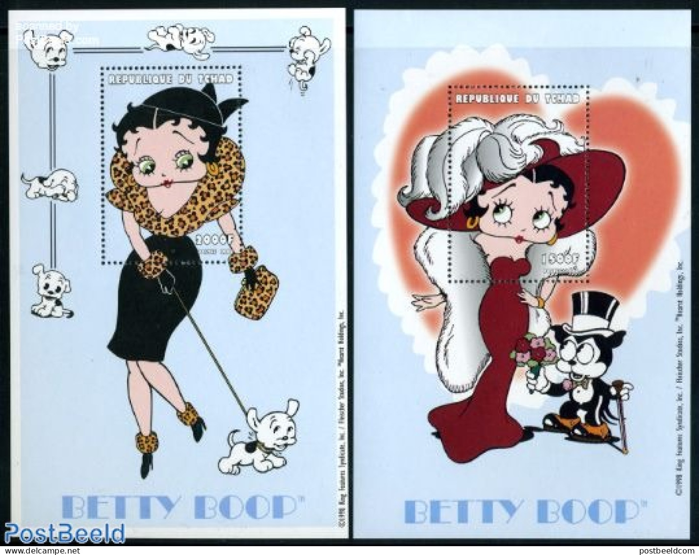 Chad 2000 Betty Boop 2 S/s, Mint NH, Nature - Dogs - Art - Comics (except Disney) - Otros & Sin Clasificación