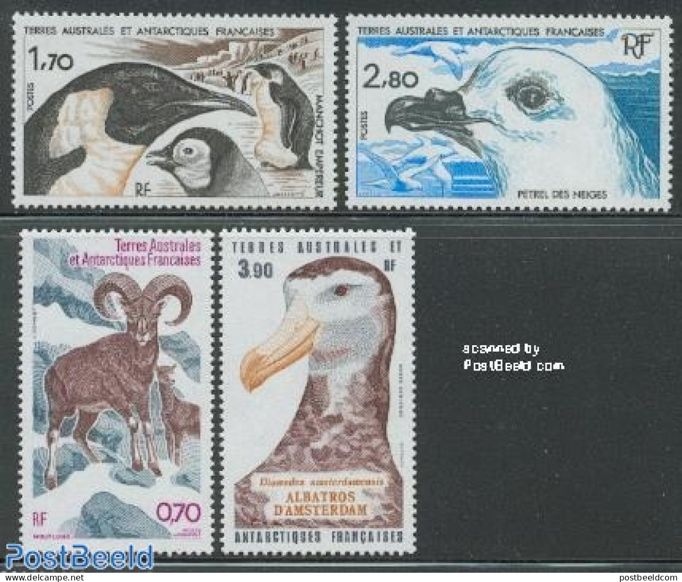 French Antarctic Territory 1985 Animals 4v, Mint NH, Nature - Animals (others & Mixed) - Birds - Penguins - Unused Stamps