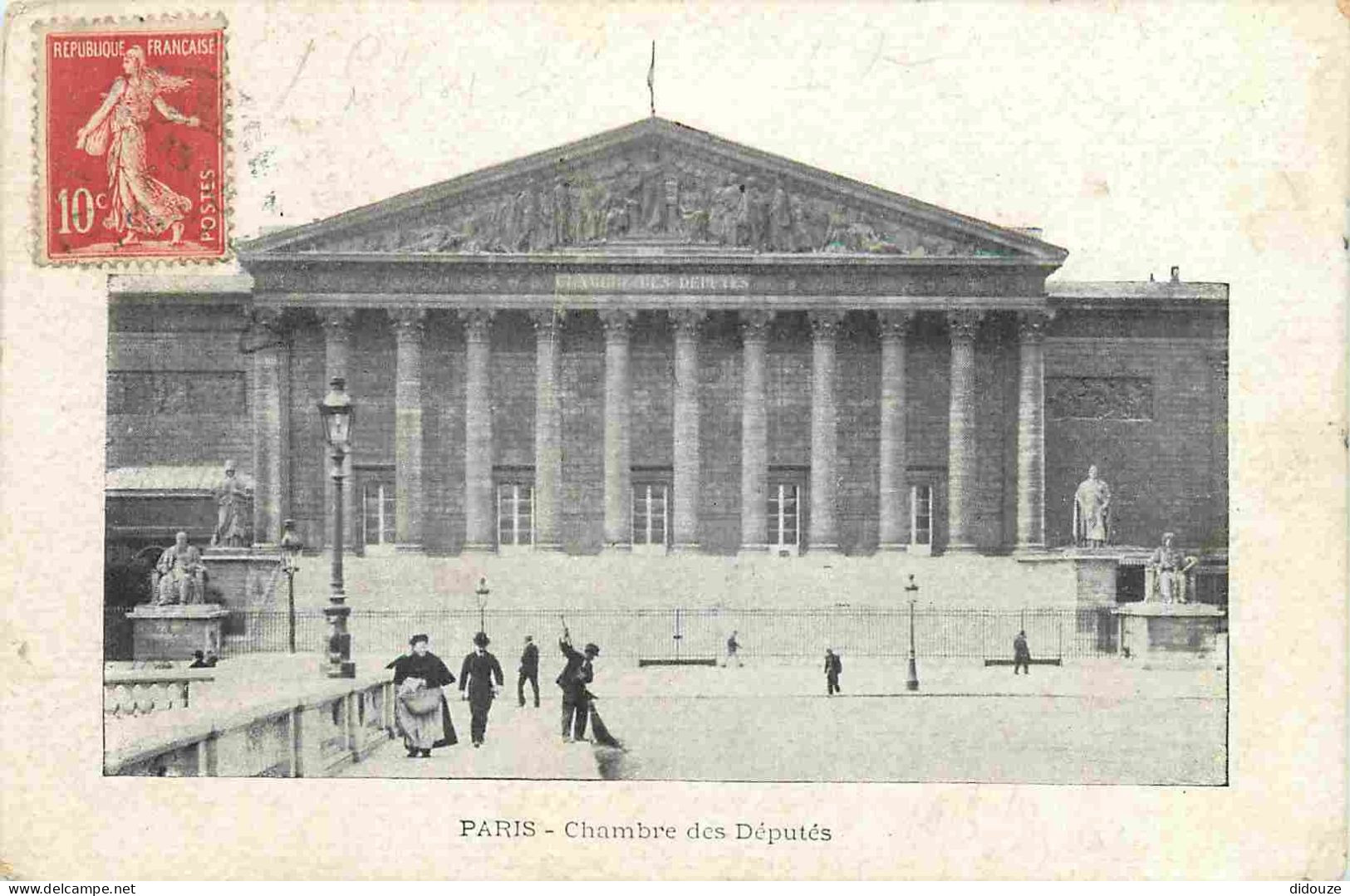 75 - Paris 08 - Chambre Des Députés - Animée - CPA - Oblitération Ronde De 1906 - Voir Scans Recto-Verso - District 08