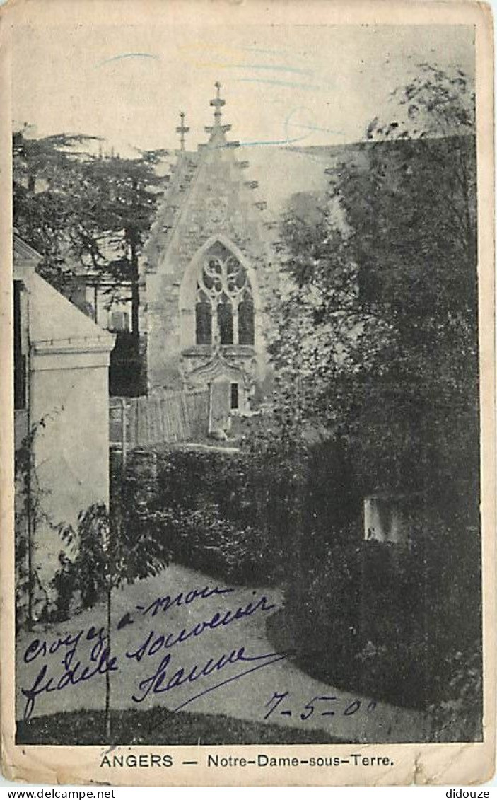 49 - Angers - Notre Dame Sous Terre - Oblitération Ronde De 1906 - Etat Pli Visible - CPA - Voir Scans Recto-Verso - Angers