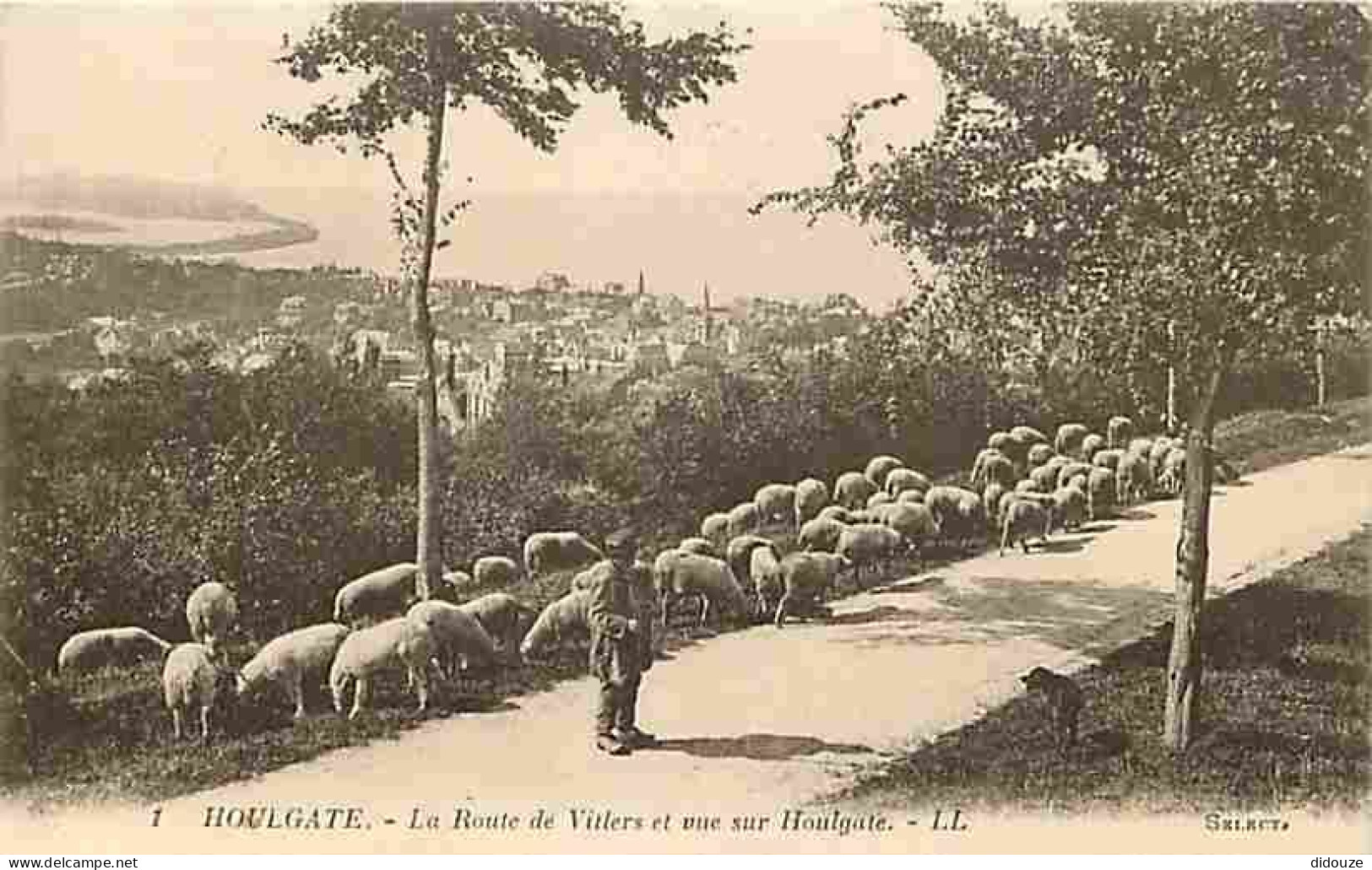 14 - Houlgate - La Route De Villers Et Vue Sur Houlgate - Animée - Moutons - CPA - Voir Scans Recto-Verso - Houlgate